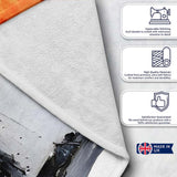 Burning Tank Anti War Graffiti, Cozy Home Decor, Bedroom Living Room Accent, All Season Comfort - Super Soft Fleece Blanket Bed Sofa Throw
