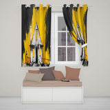 Child Painting Burnt House Street Art Contemporary Vibrant Artwork for Home Decor Readymade Eyelet Ring Top Thermal 100% Blackout Curtains