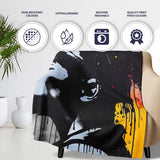 Colour Splash Portrait Urban Graffiti, Bedroom Living Room Accent, Thoughtful Housewarming Gift - Super Soft Fleece Blanket Bed Sofa Throw