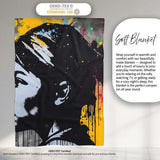 Colour Splash Portrait Urban Graffiti, Bedroom Living Room Accent, Thoughtful Housewarming Gift - Super Soft Fleece Blanket Bed Sofa Throw