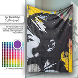 Colour Splash Portrait Urban Graffiti, Bedroom Living Room Accent, Thoughtful Housewarming Gift - Super Soft Fleece Blanket Bed Sofa Throw