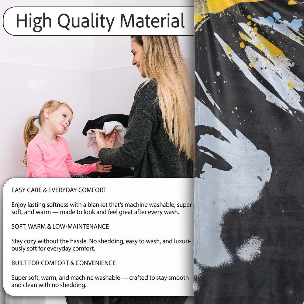 Colour Splash Portrait Urban Graffiti, Bedroom Living Room Accent, Thoughtful Housewarming Gift - Super Soft Fleece Blanket Bed Sofa Throw