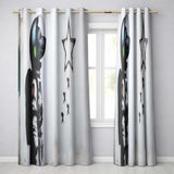 Cat Astronaut Watching Falling Star Street Art Unique Bold Artwork for Home Decor Readymade Eyelet Ring Top Thermal 100% Blackout Curtains