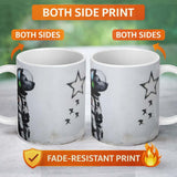 Cat Astronaut Watching Falling Star Street Art 11oz Ceramic Coffee Tea Mug White Large Handle