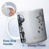 Cat Astronaut Watching Falling Star Street Art 11oz Ceramic Coffee Tea Mug White Large Handle