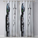 Cat Astronaut Watching Falling Star Street Art Unique Bold Artwork for Home Decor Readymade Eyelet Ring Top Thermal 100% Blackout Curtains
