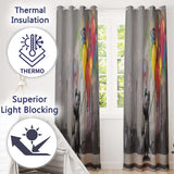 Mouse Holding Colourful Balloons Street Art Modern Elegant Artwork for Home Decor Readymade Eyelet Ring Top Thermal 100% Blackout Curtains