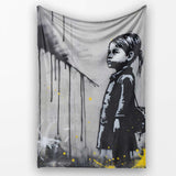 Girl with Paint Splash Backpack Street Art, Gift for Adults and Teens, Comfortable Everyday Use - Super Soft Fleece Blanket Bed Sofa Throw