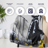 Girl with Paint Splash Backpack Street Art, Gift for Adults and Teens, Comfortable Everyday Use - Super Soft Fleece Blanket Bed Sofa Throw