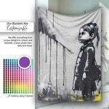 Girl with Paint Splash Backpack Street Art, Gift for Adults and Teens, Comfortable Everyday Use - Super Soft Fleece Blanket Bed Sofa Throw