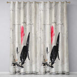 Large Fish and Little Girl with Pink Flower Street Art Modern Artistic Home Decor Readymade Eyelet Ring Top Thermal 100% Blackout Curtains