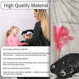 Large Fish and Little Girl with Pink Flower Street Art, Decorative Comfortable Everyday Comfort - Super Soft Fleece Blanket Bed Sofa Throw
