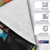 Colour Splash Rhino Family Portrait Urban Graffiti, All Season Comfort, Stylish Room Decoration - Super Soft Fleece Blanket Bed Sofa Throw
