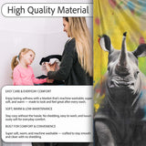 Colour Splash Rhino Family Portrait Urban Graffiti, All Season Comfort, Stylish Room Decoration - Super Soft Fleece Blanket Bed Sofa Throw