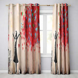 Girl Releasing Colourful Heart Balloons Street Art Striking Design for Home Decor Readymade Eyelet Ring Top Thermal 100% Blackout Curtains