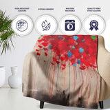 Girl Releasing Colourful Heart Balloons Street Art, All Season Comfort, Stylish Room Decoration - Super Soft Fleece Blanket Bed Sofa Throw