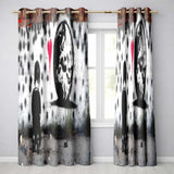 Child Looking at the World with Pink Heart Street Art Elegant Artistic Home Decor Readymade Eyelet Ring Top Thermal 100% Blackout Curtains