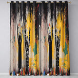 Children Reaching for Colourful Paint Drips Graffiti Creative Wall Art Home Decor Readymade Eyelet Ring Top Thermal 100% Blackout Curtains