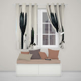 Minimalist Desert Cactus Urban Street Art Distinctive Bold Artwork for Home Decor Readymade Eyelet Ring Top Thermal 100% Blackout Curtains