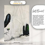 Minimalist Desert Cactus Urban Street Art, Bedroom Living Room Accent, Comfortable Everyday Use - Super Soft Fleece Blanket Bed Sofa Throw