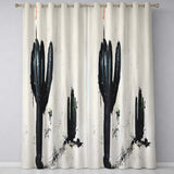 Minimalist Desert Cactus Urban Street Art Distinctive Bold Artwork for Home Decor Readymade Eyelet Ring Top Thermal 100% Blackout Curtains