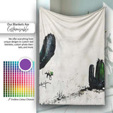 Minimalist Desert Cactus Urban Street Art, Bedroom Living Room Accent, Comfortable Everyday Use - Super Soft Fleece Blanket Bed Sofa Throw