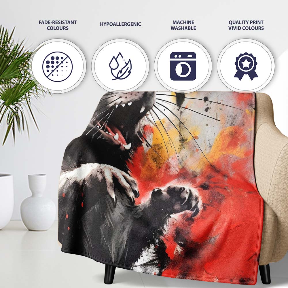 Colour Splash Rat Portrait Street Art, Bedroom Living Room Accent, Thoughtful Housewarming Gift - Super Soft Fleece Blanket Bed Sofa Throw