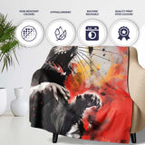 Colour Splash Rat Portrait Street Art, Bedroom Living Room Accent, Thoughtful Housewarming Gift - Super Soft Fleece Blanket Bed Sofa Throw