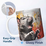 Colour Splash Rat Portrait Street Art 11oz Ceramic Coffee Tea Mug White Large Handle