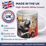 Colour Splash Rat Portrait Street Art 11oz Ceramic Coffee Tea Mug White Large Handle