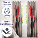 Devil Offering Red Heart Street Art Striking Elegant Design for Modern Home Decor Readymade Eyelet Ring Top Thermal 100% Blackout Curtains