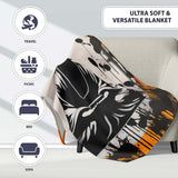 Zen Monk Meditation Graffiti, Cozy Home Decor, All Season Comfort, Thoughtful Housewarming Gift - Super Soft Fleece Blanket Bed Sofa Throw