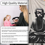 Zen Monk Meditation Graffiti, Cozy Home Decor, All Season Comfort, Thoughtful Housewarming Gift - Super Soft Fleece Blanket Bed Sofa Throw