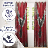 White Dove with Outstretched Wings Urban Graffiti Distinctive Wall Art Home Decor Readymade Eyelet Ring Top Thermal 100% Blackout Curtains
