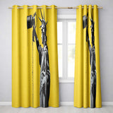 Statue of Liberty Holding Megaphone Graffiti Expressive Artwork for Bedroom Decor Readymade Eyelet Ring Top Thermal 100% Blackout Curtains