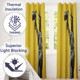 Statue of Liberty Holding Megaphone Graffiti Expressive Artwork for Bedroom Decor Readymade Eyelet Ring Top Thermal 100% Blackout Curtains