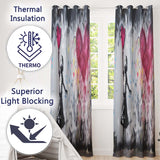 Girl Reaching for Pink Heart Balloon Street Art Vibrant Artwork for Bedroom Decor Readymade Eyelet Ring Top Thermal 100% Blackout Curtains