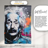 Albert Einstein Colour Splash Portrait Graffiti, Bedroom Living Room Accent, All Season Comfort - Super Soft Fleece Blanket Bed Sofa Throw