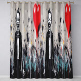 Laughing Man with Red Heart Urban Graffiti Artistic Modern Artwork for Home Decor Readymade Eyelet Ring Top Thermal 100% Blackout Curtains