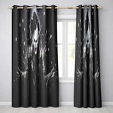 Dark Smiling Clown Monochrome Graffiti Decorative Artistic Artwork for Home Decor Readymade Eyelet Ring Top Thermal 100% Blackout Curtains