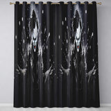 Dark Smiling Clown Monochrome Graffiti Decorative Artistic Artwork for Home Decor Readymade Eyelet Ring Top Thermal 100% Blackout Curtains