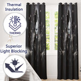 Dark Smiling Clown Monochrome Graffiti Decorative Artistic Artwork for Home Decor Readymade Eyelet Ring Top Thermal 100% Blackout Curtains