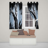 Female Activist Black and Blue Graffiti Unique Distinctive Artwork for Home Decor Readymade Eyelet Ring Top Thermal 100% Blackout Curtains