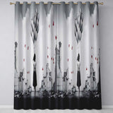 Girl Holding Silver Balloons in Ruined City Vibrant Unique Artwork for Home Decor Readymade Eyelet Ring Top Thermal 100% Blackout Curtains