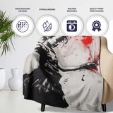 Dancing Girl with Red Balloons Street Art, Bedroom Living Room Accent, Comfortable Everyday Use - Super Soft Fleece Blanket Bed Sofa Throw