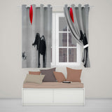 Elephant Holding Red Balloon Minimalist Decorative Stylish Artwork for Home Decor Readymade Eyelet Ring Top Thermal 100% Blackout Curtains
