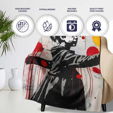 Girl Reaching for Red and Yellow Balloons Graffiti, All Season Comfort, Stylish Room Decoration - Super Soft Fleece Blanket Bed Sofa Throw