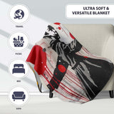 Girl Reaching for Red and Yellow Balloons Graffiti, All Season Comfort, Stylish Room Decoration - Super Soft Fleece Blanket Bed Sofa Throw