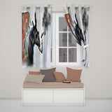 Smoking Donkey Watercolour Urban Street Art Modern Elegant Artwork for Home Decor Readymade Eyelet Ring Top Thermal 100% Blackout Curtains