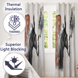 Smoking Donkey Watercolour Urban Street Art Modern Elegant Artwork for Home Decor Readymade Eyelet Ring Top Thermal 100% Blackout Curtains